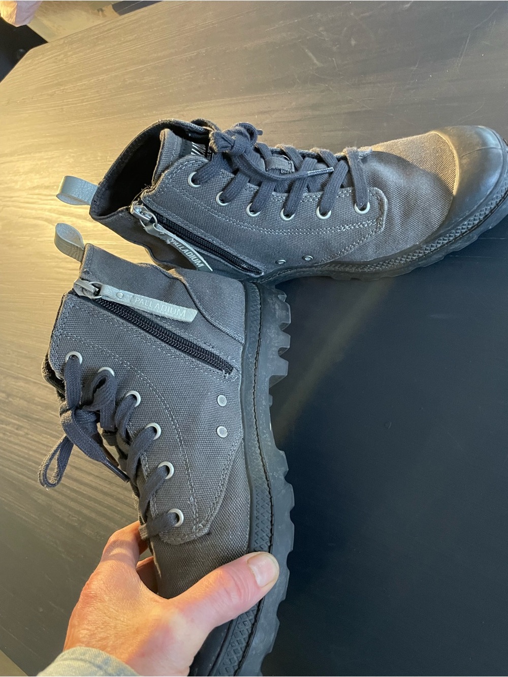 Womens 8 (Men’s 6) Gray Canvas zip-up Chukka Boots by Palladium - Picture 9 of 11